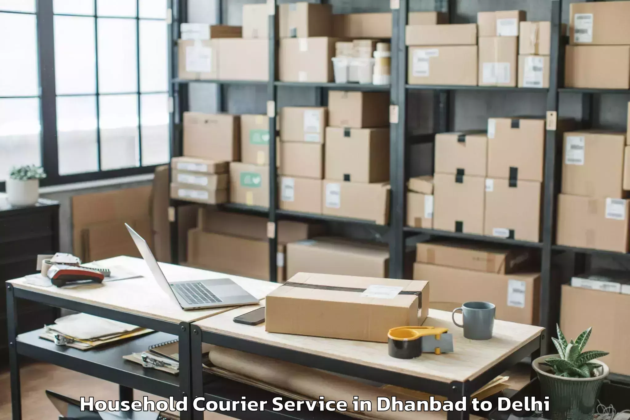 Dhanbad to Burari Household Courier Booking